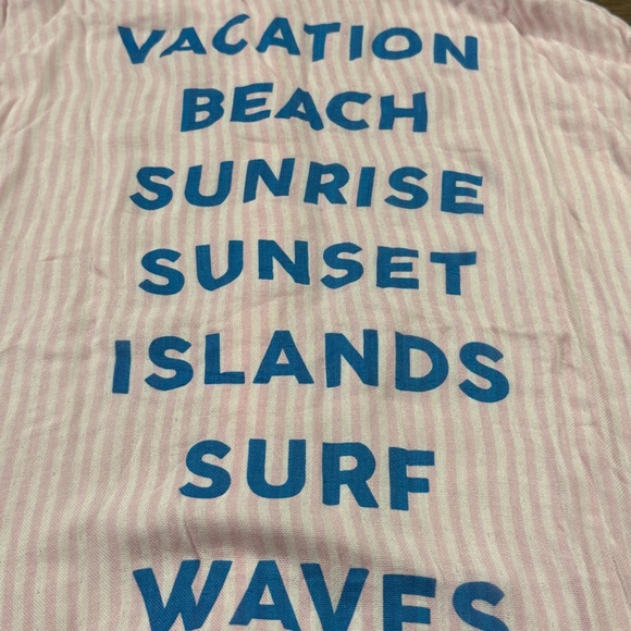 Vintage Havana Locals Only Oversized Striped Button Down Pink/White Graphic Sz M - Picture 14 of 14